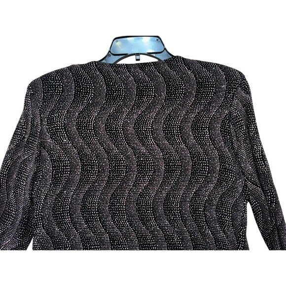 Onyx Nite Womens Beaded Long Sleeve Tank & Jacket Small Black & Pink Silver Glit - Picture 11 of 14